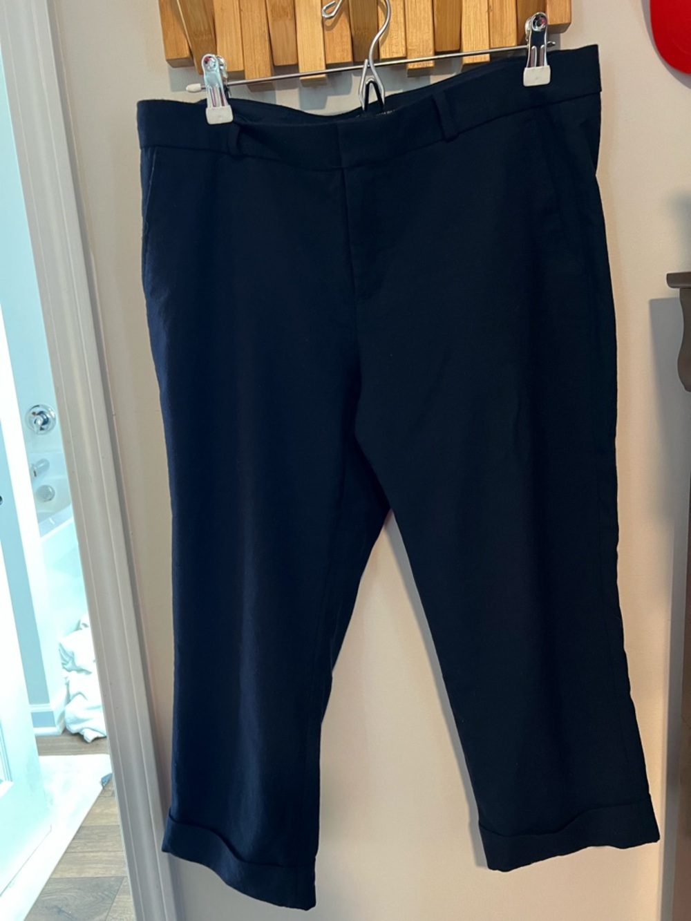 Woman’s Blue Wool Dress Pants - Classic cropped fit